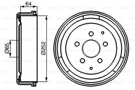 Тормозной барабан - (251609615) BOSCH 0 986 477 033