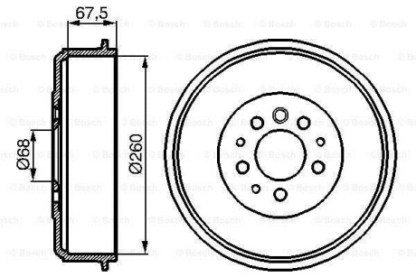 Тормозной барабан - (701609617, 14592810) BOSCH 0 986 477 046