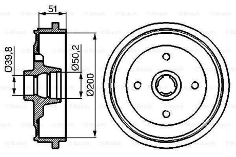 Тормозной барабан - BOSCH 0 986 477 053