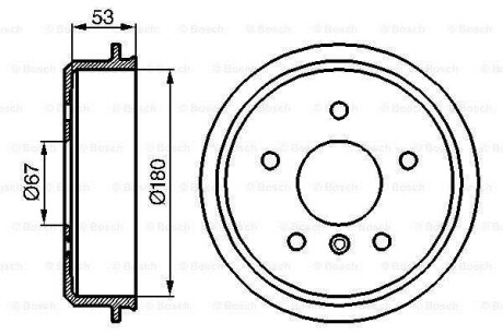 Тормозной барабан - (1684230201, 168423020105, 1684230401) BOSCH 0 986 477 096