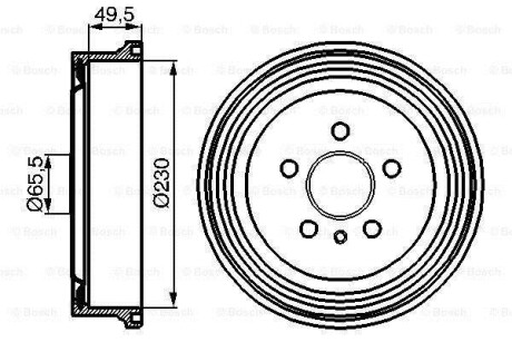 Тормозной барабан - BOSCH 0 986 477 104