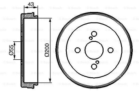 Тормозной барабан - (4243152021, 4243152020, 4243147011) BOSCH 0 986 477 138