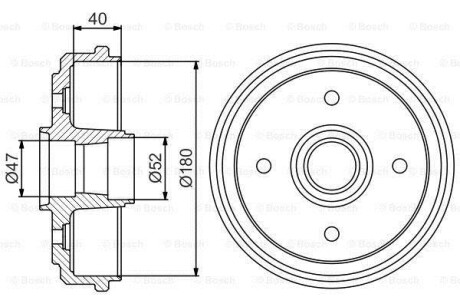 Тормозный барабан - BOSCH 0 986 477 192