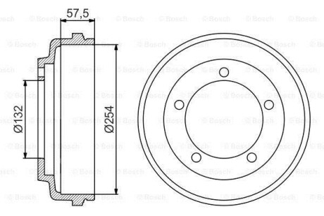 Тормозный барабан - BOSCH 0 986 477 204