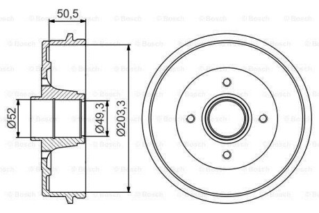 Гальмівний барабан - (432004255R, 432006468R, 432023259R) BOSCH 0 986 477 214