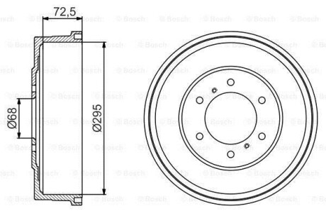 Тормозный барабан - (43206EB360) BOSCH 0986477215