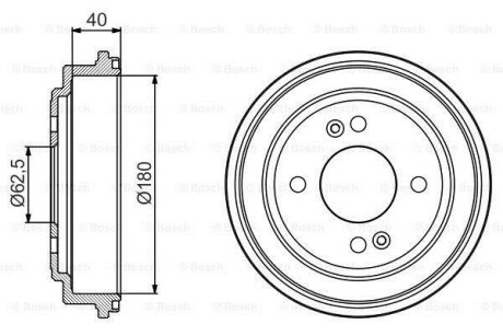 Гальмівний барабан - (584111C000) BOSCH 0 986 477 216