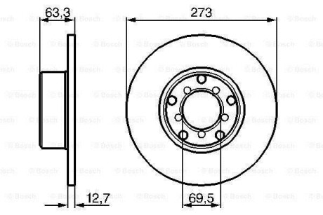 Тормозной диск - (1084230212, 1154200072, 1154200172) BOSCH 0 986 478 055