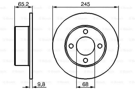 Тормозной диск - (443615601E) BOSCH 0 986 478 073