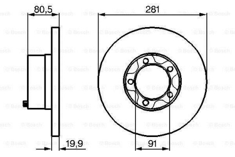 Тормозной диск - (281615283A, 08298210) BOSCH 0 986 478 138