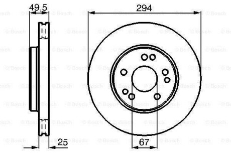 Тормозной диск - (1244212412, A1244212412) BOSCH 0 986 478 428