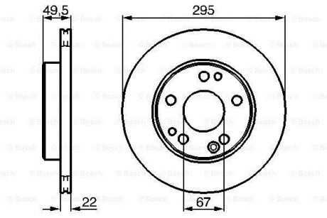 Тормозной диск - (1244211512, A1244211512) BOSCH 0 986 478 525