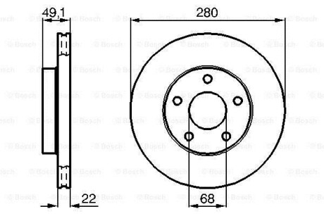 Тормозной диск - (402060V101, 402062L903, 4020688E01) BOSCH 0 986 478 833