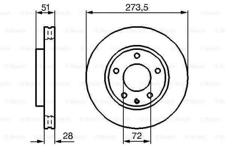 Тормозной диск - (t0023325XA, TY013325X, TY013325XA) BOSCH 0 986 479 016