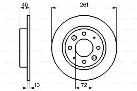 Тормозной диск - (0K9AA26251A, 0K9AA26251B, 0K9AA26251C) BOSCH 0 986 479 018