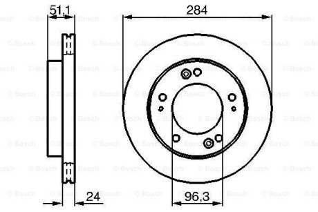 Тормозной диск - (0K01133251D, 0K01A33251D, 0K01A3325XB) BOSCH 0 986 479 020