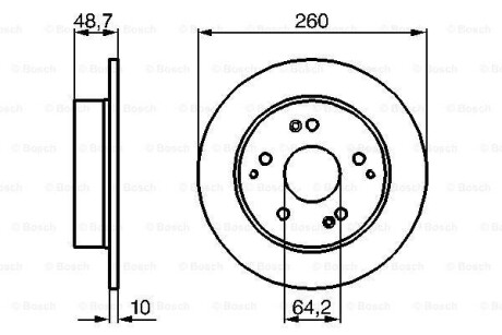 Тормозной диск - (42510S5TE00) BOSCH 0 986 479 225