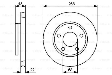 Тормозной диск - (3B0615601B, 8D0615601D) BOSCH 0 986 479 463 (фото 1)