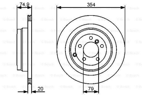 Тормозной диск - (lr017804, lr031844, sdb500202) BOSCH 0 986 479 479