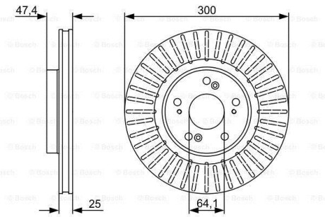 Тормозной диск - (45251SPAH50, 45251S6MA10) BOSCH 0 986 479 534