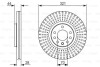 Тормозной диск - (569017, 93185817) BOSCH 0 986 479 571 (фото 1)