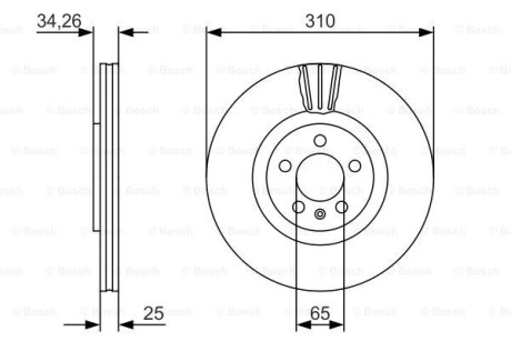 Тормозной диск - (8L0615301, 8N0615301A, 09788010) BOSCH 0 986 479 642