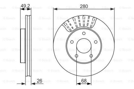 Тормозной диск - (4020640U12, 4020640U02, 402063L103) BOSCH 0 986 479 678