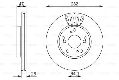 Тормозной диск - (45251SEAE00, 45251S1AE40) BOSCH 0 986 479 686