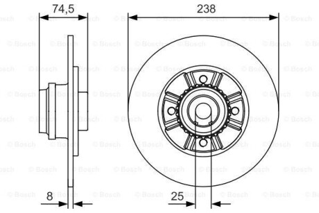 Тормозной диск - (7700780078, 7700829553, 7701204293) BOSCH 0 986 479 760