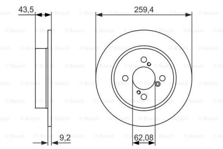 Тормозной диск - (5561161M10000, 5561168L00, 5561168L00000) BOSCH 0 986 479 792