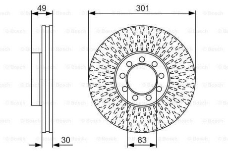 Тормозной диск - (002996122, 002996122S1, 02996122) BOSCH 0 986 479 A23