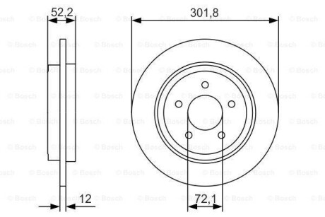 Диск торм.зад. Ford Maverick/Mazda Tribute 01- - (4753054, 5U2J2C502AA, EF9126251) BOSCH 0986479A53