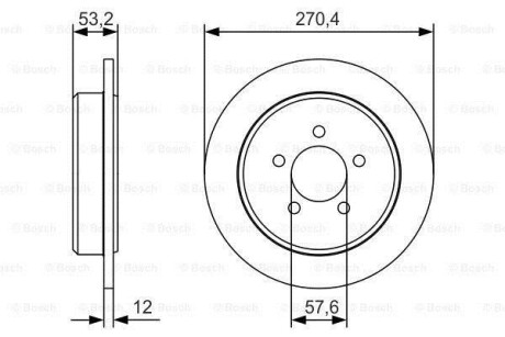 Тормозной диск - (0000K04616433, 04509553AB, 04509553AC) BOSCH 0986479A80