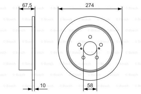 Диск тормозной - (26700AG000) BOSCH 0986479A82