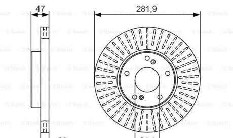 Тормозной диск - (45251SDCA00, 45251S87A00, 45251T2FA01) BOSCH 0986479A99