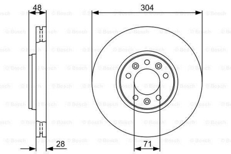 TARCZA HAM. CITROEN C5 1.6 HDI TOURER [X7] 80KW/ 109PS 1.6L 04.2008 - 07 - (1440027088, 424924, 424925) BOSCH 0986479C53 (фото 1)