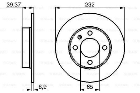 Tarcza ham. seat arosa 1.4 16v [6h1] 74kw/ 100ps 1.4l 01.1999 - 09.2000 - (6N0615601A, 6N0615601B, DF4062) BOSCH 0986479C67