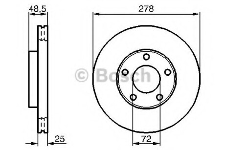 Tarcza ham. mazda 3 1.4 hatchback [bk] 59kw/ 80ps 1.3l 08.2003 - 12.2008 - BOSCH 0986479C68