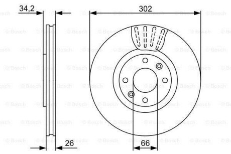 Tarcza ham. citroen c4 1.6 thp [b71] 115kw/ 156ps 1.6l 09.2010 - - BOSCH 0986479C72