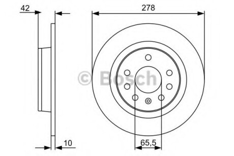 TARCZA HAM. CHEVROLET ASTRA 1.8I (MEX) 103KW/ 140PS 1.8L 09.2007 - 08.20 - (569122, 93184247) BOSCH 0986479C80 (фото 1)