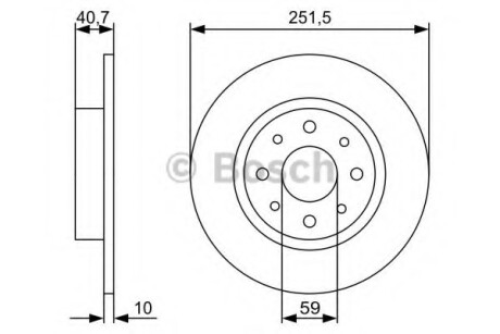 Tarcza ham. alfa romeo mito 0.9 i.e. [955] 63kw/ 86ps 0.9l 07.2011 - - (51865104, 51805559, 51865132) BOSCH 0986479C83