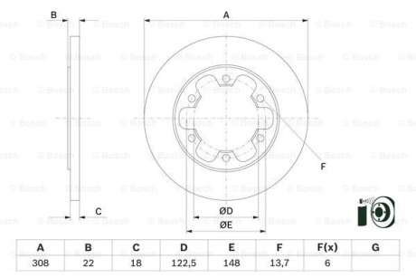 Tarcza ham tyl 308x18 p - (1815600, BK312A315BD) BOSCH 0986479D43