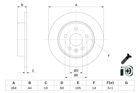 Фото 5 - Гальмівний диск BOSCH 0986479D89