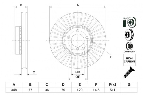 Фото 5 - Тормозной диск BOSCH 0986479E20