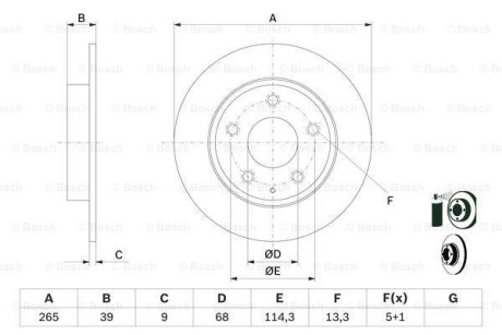 Диск гальм. задн. MAZDA 3 -19 - BOSCH 0986479E54