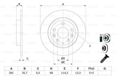 Тормозной диск - BOSCH 0986479E55