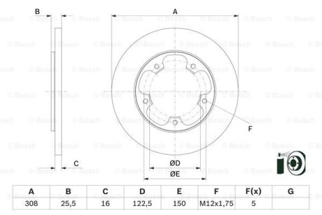 Гальмівний диск - (2226519, 1815599, BK312A315AB) BOSCH 0986479F44