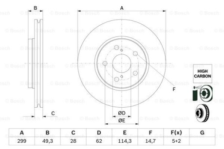 Tarcza ham.przod - (43512F4010) BOSCH 0986479F49