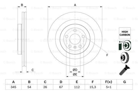 Tarcza ham tyl 345x26 v - BOSCH 0986479F69