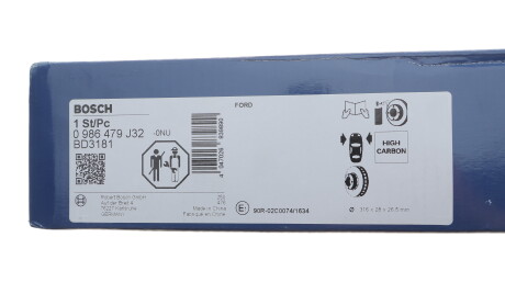 Фото 2 - Гальмівний диск BOSCH 0986479J32